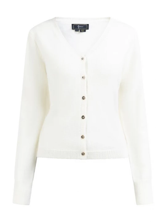 Foto van product faina Gebreid vest 'Koosh' wolwit