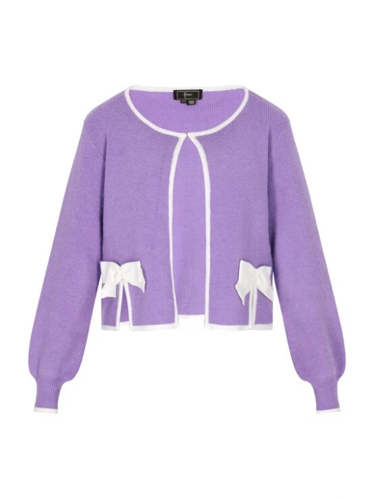 Foto van product faina Gebreid vest lavendel / wit