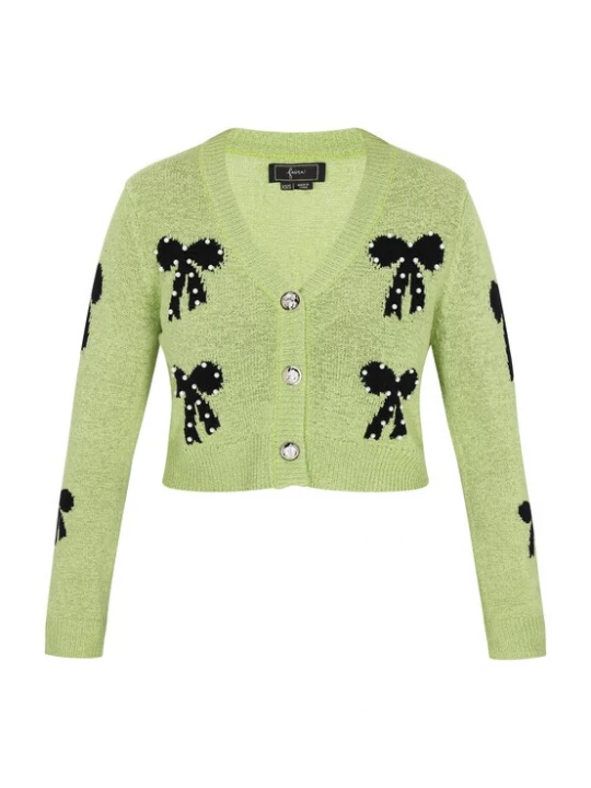 Foto van product faina Gebreid vest lichtgroen / zwart