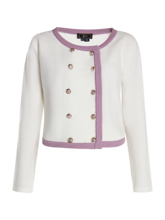 Foto van product faina Gebreid vest lichtlila / wit