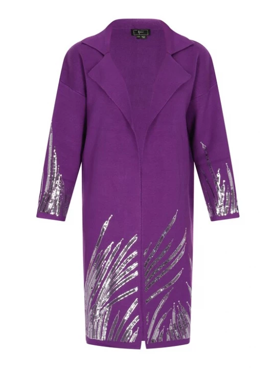 Foto van product faina Gebreid vest lila / zilver