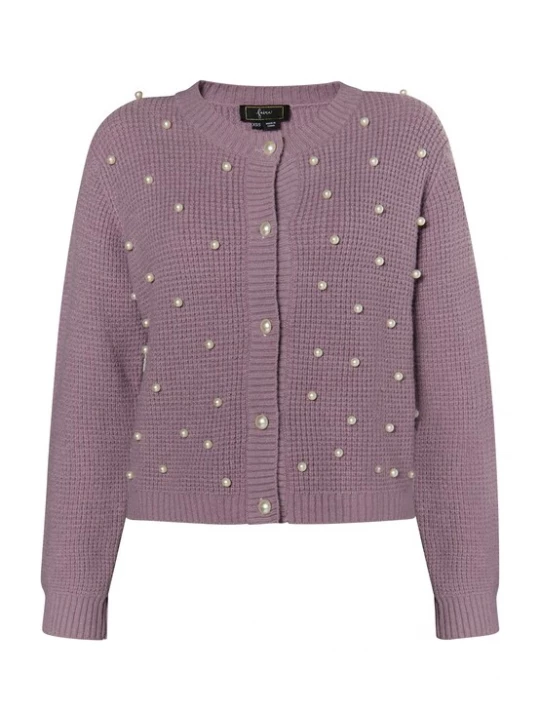 Foto van product faina Gebreid vest mauve / parelwit