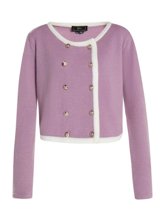 Foto van product faina Gebreid vest mauve / wit