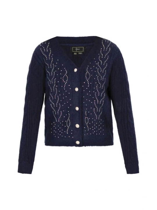 Foto van product faina Gebreid vest navy / turquoise