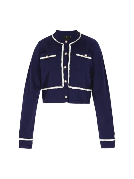 Foto van product faina Gebreid vest navy / turquoise
