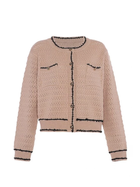 Foto van product faina Gebreid vest nude / zwart