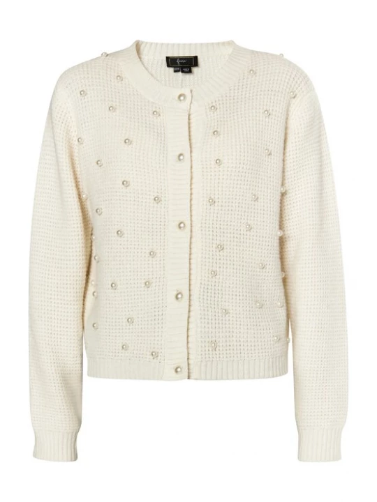 Foto van product faina Gebreid vest parelwit / wolwit