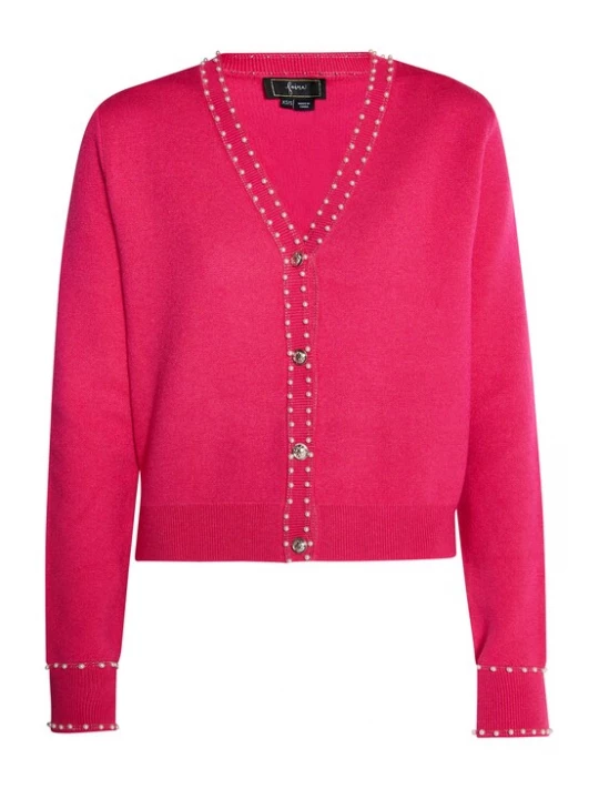 Foto van product faina Gebreid vest pink / parelwit