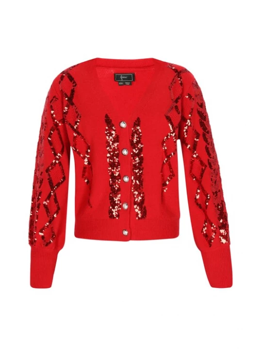 Foto van product faina Gebreid vest rood