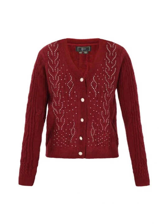 Foto van product faina Gebreid vest rood