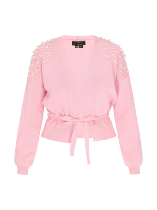 Foto van product faina Gebreid vest rosa / parelwit