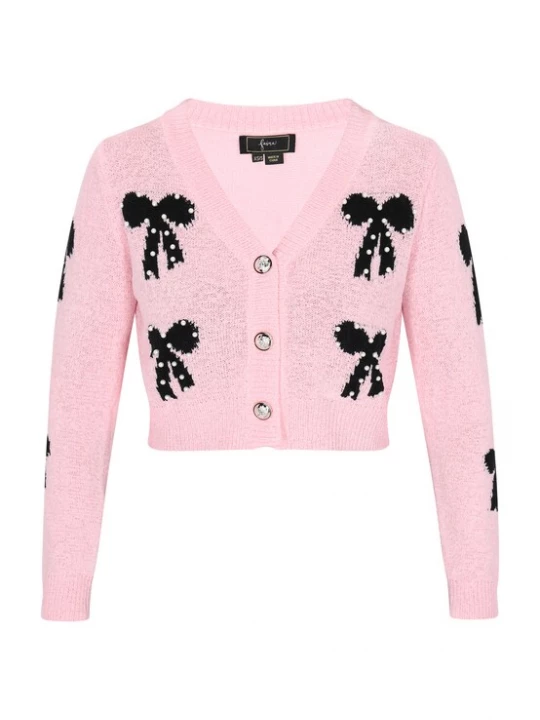 Foto van product faina Gebreid vest rosa / zwart