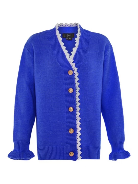 Foto van product faina Gebreid vest royal blue / koningsblauw / offwhite