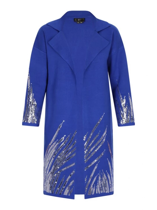 Foto van product faina Gebreid vest royal blue / koningsblauw / zilver