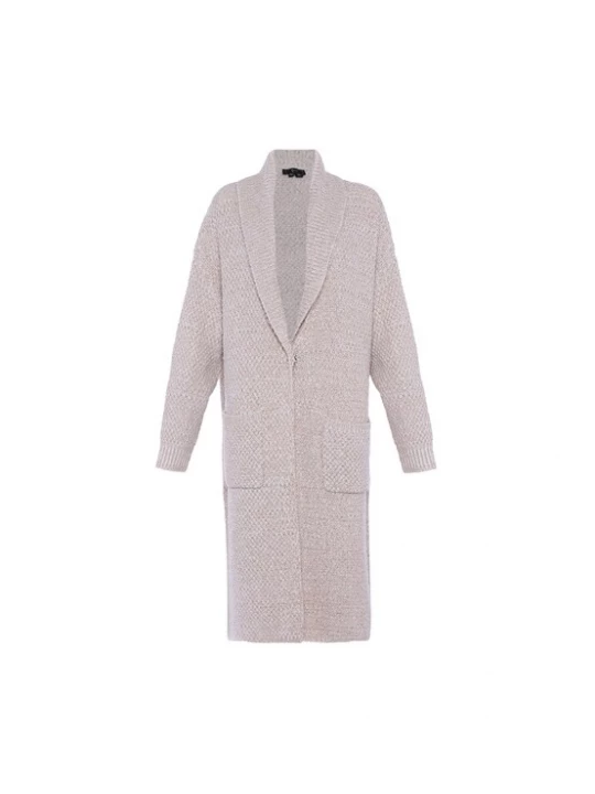 Foto van product faina Gebreid vest taupe / offwhite