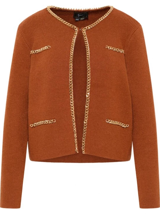 Foto van product faina Gebreid vest 'Tuxe' oker / goud