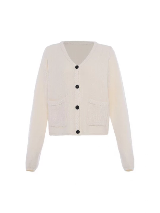 Foto van product faina Gebreid vest wolwit