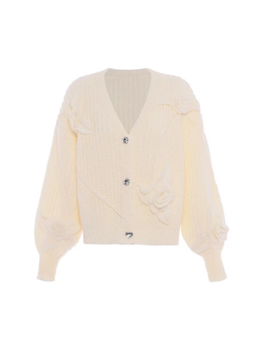 Foto van product faina Gebreid vest wolwit