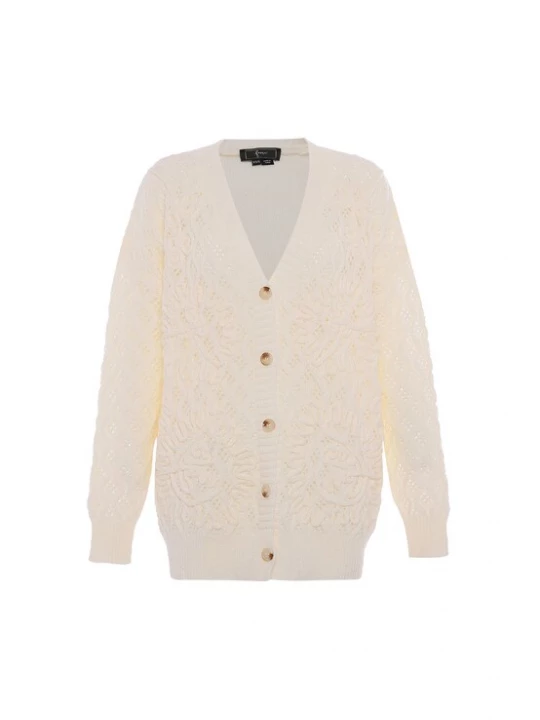 Foto van product faina Gebreid vest wolwit
