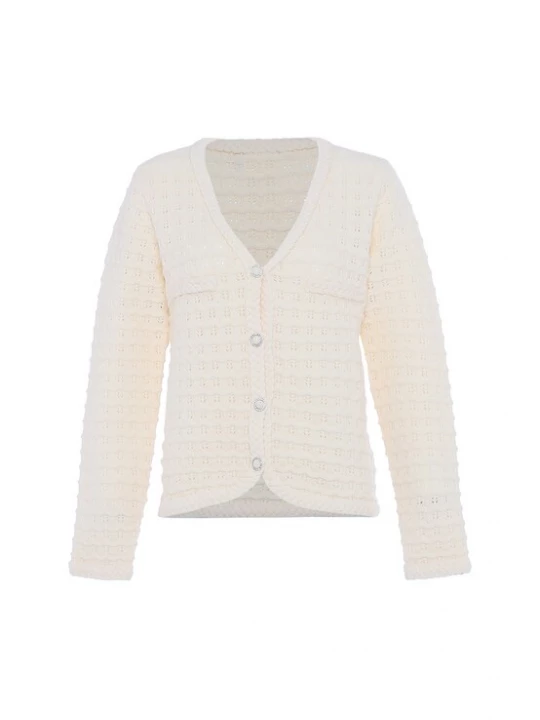 Foto van product faina Gebreid vest wolwit