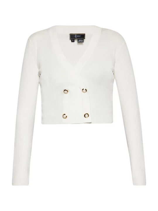 Foto van product faina Gebreid vest wolwit