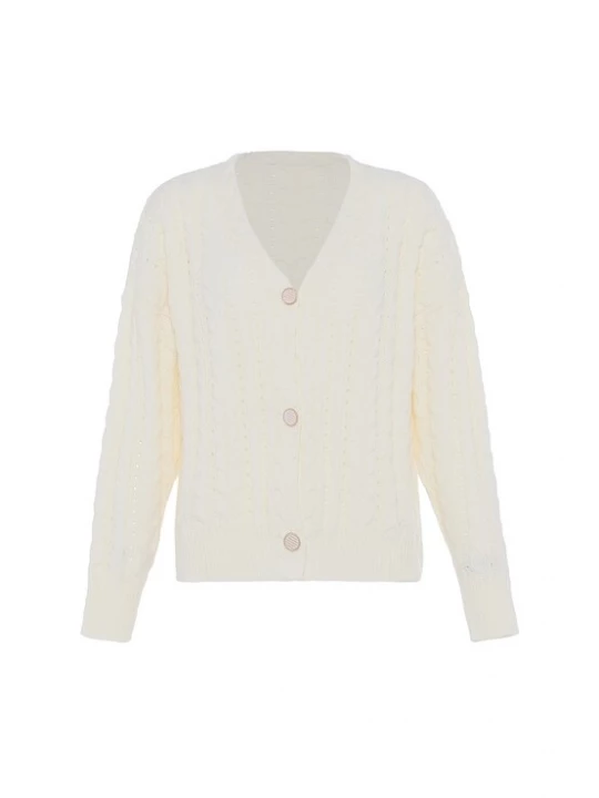 Foto van product faina Gebreid vest wolwit