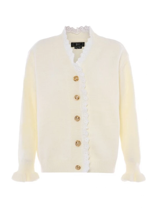 Foto van product faina Gebreid vest wolwit