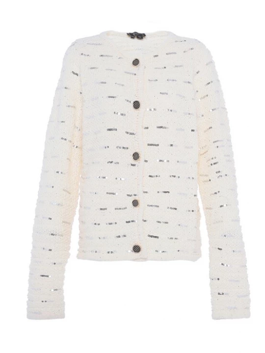 Foto van product faina Gebreid vest zilver / wit