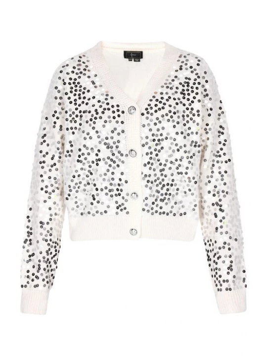 Foto van product faina Gebreid vest zilver / wit