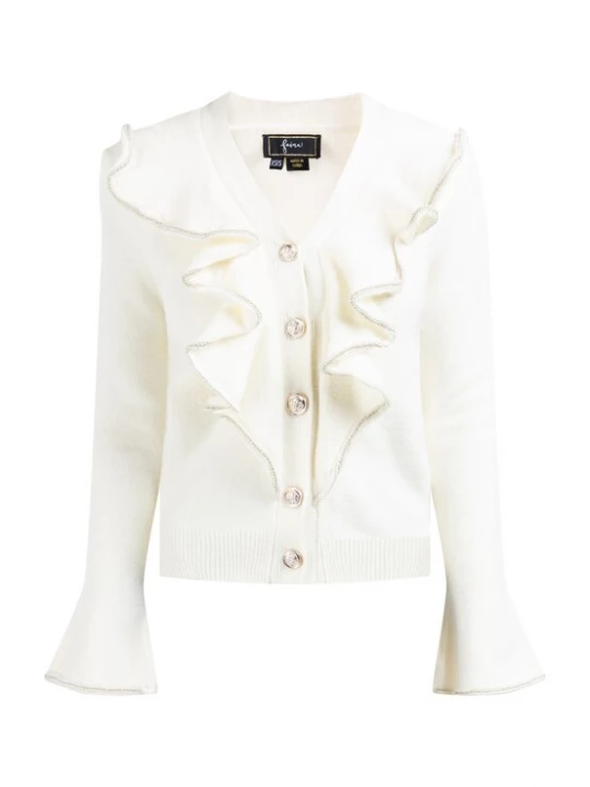Foto van product faina Gebreid vest zilver / wolwit