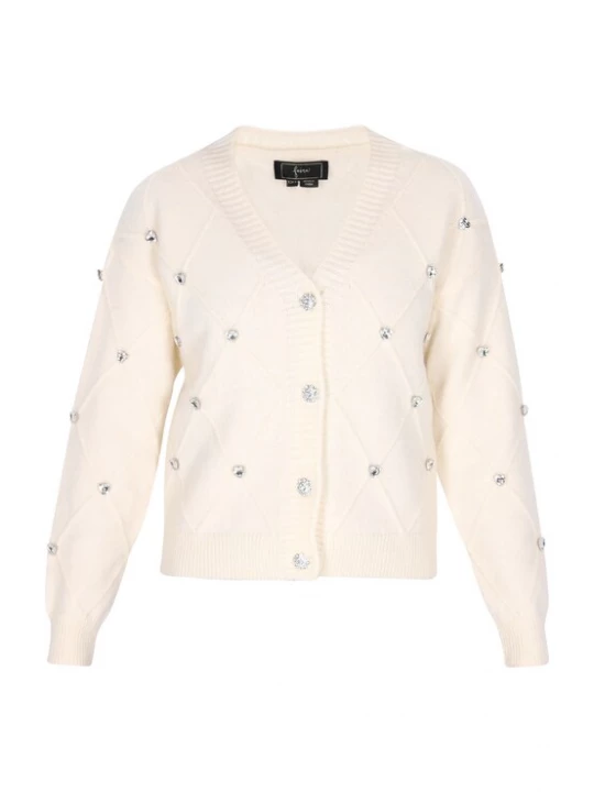 Foto van product faina Gebreid vest zilver / wolwit
