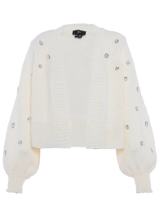 Foto van product faina Gebreid vest zilver / wolwit