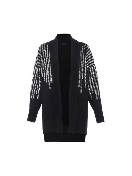 Foto van product faina Gebreid vest zilvergrijs / zwart