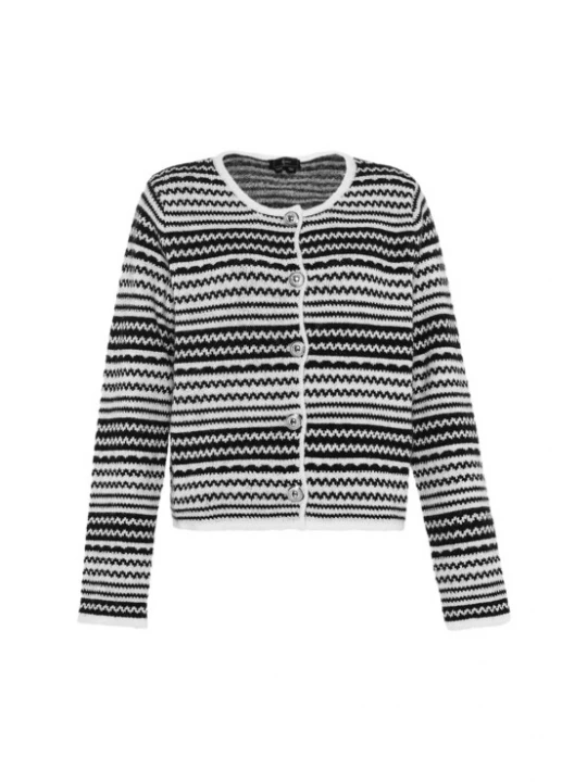 Foto van product faina Gebreid vest zwart / natuurwit