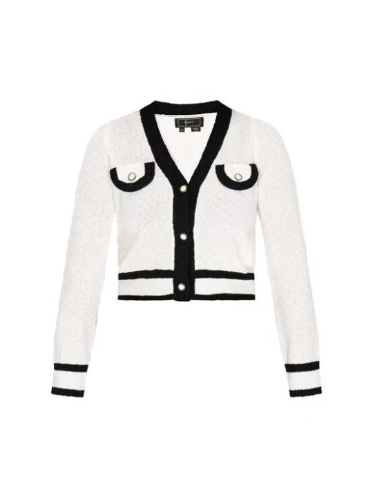 Foto van product faina Gebreid vest zwart / offwhite