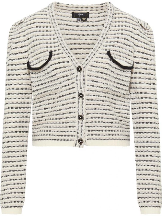Foto van product faina Gebreid vest zwart / offwhite