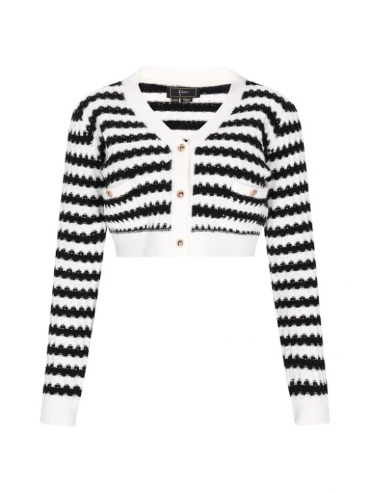 Foto van product faina Gebreid vest zwart / offwhite