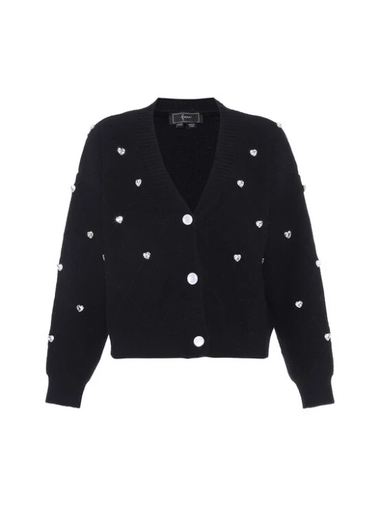 Foto van product faina Gebreid vest zwart / transparant