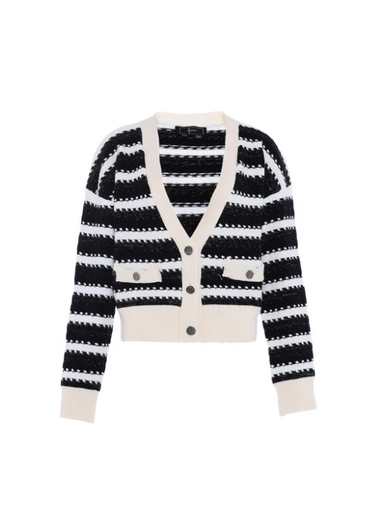 Foto van product faina Gebreid vest zwart / wit
