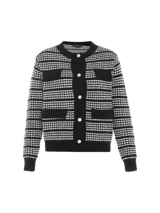 Foto van product faina Gebreid vest zwart / wit