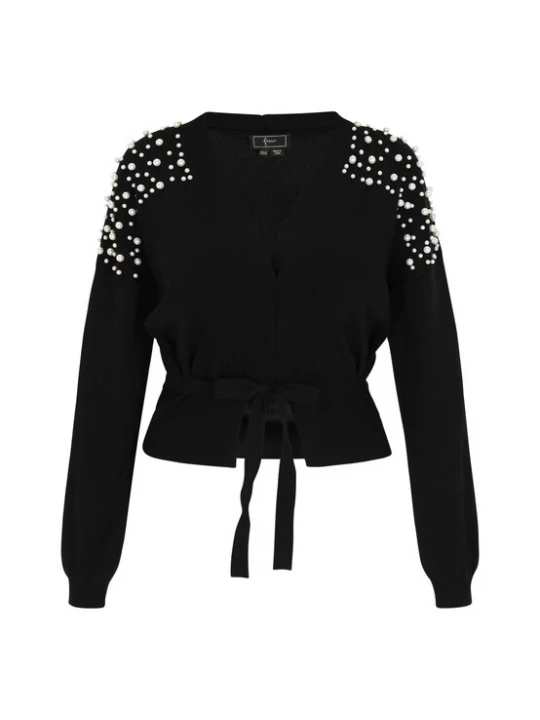 Foto van product faina Gebreid vest zwart / wit