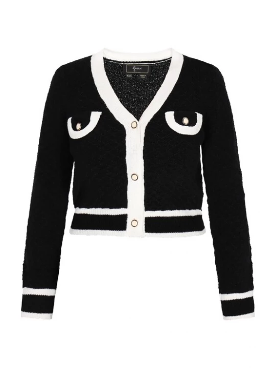 Foto van product faina Gebreid vest zwart / wit