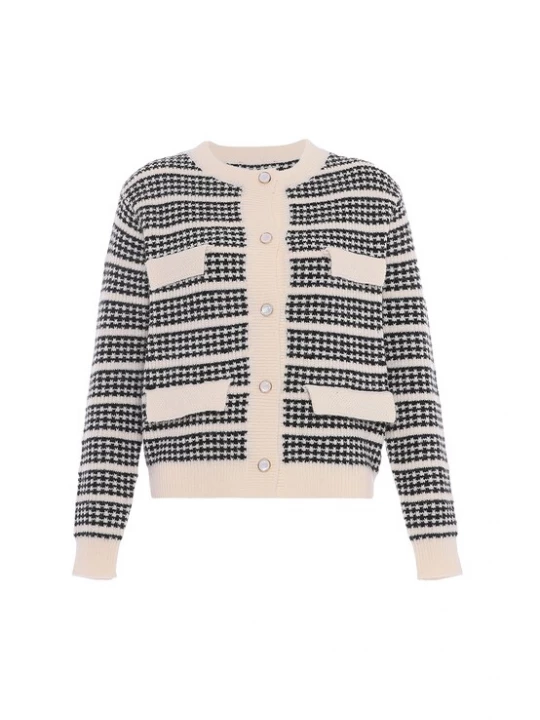 Foto van product faina Gebreid vest zwart / wolwit