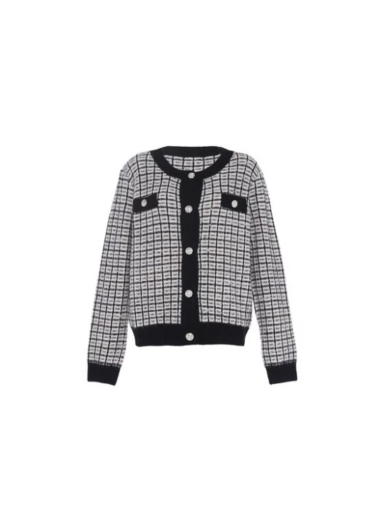 Foto van product faina Gebreid vest zwart / wolwit