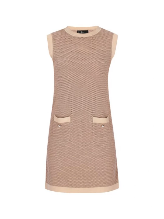 Foto van product faina Gebreide jurk beige / donkerbeige