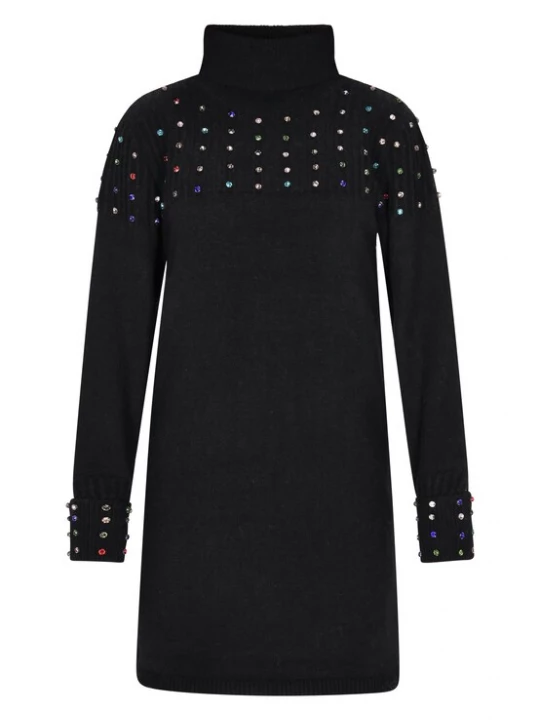 Foto van product faina Gebreide jurk blauw / rood / zwart / zilver
