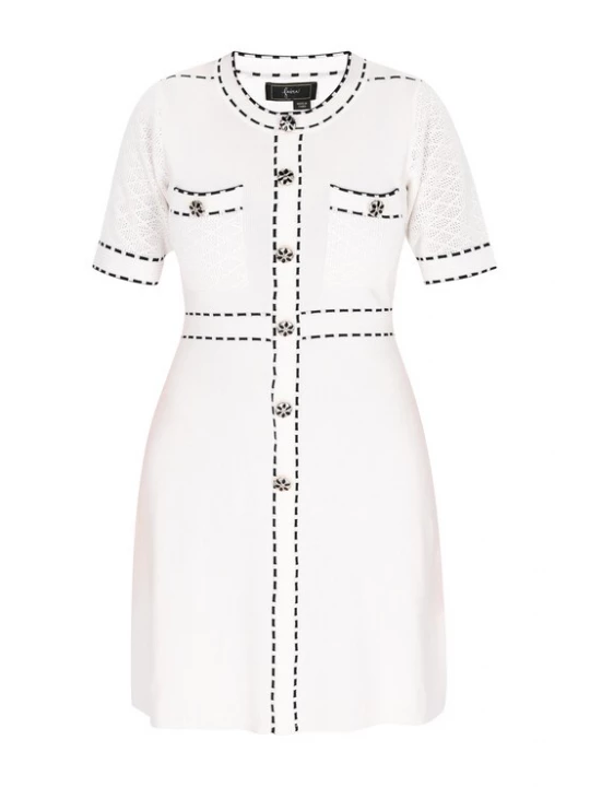 Foto van product faina Gebreide jurk 'Fashion Look' zwart / offwhite