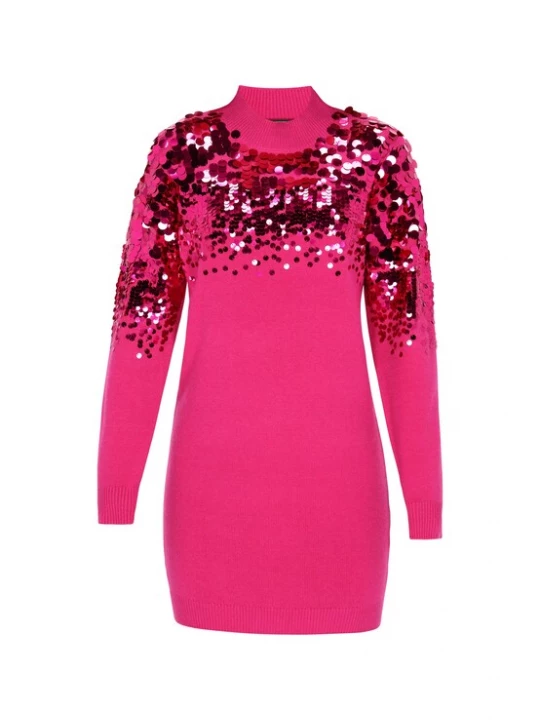 Foto van product faina Gebreide jurk fuchsia