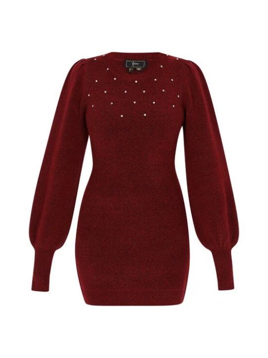 Foto van product faina Gebreide jurk merlot