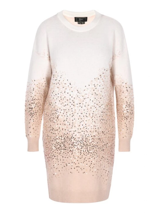 Foto van product faina Gebreide jurk nude / wit